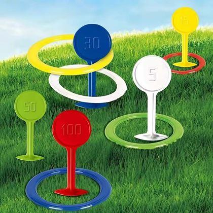 Kép valamiből Gyűrűdobó játék földbe szúrható karókkal