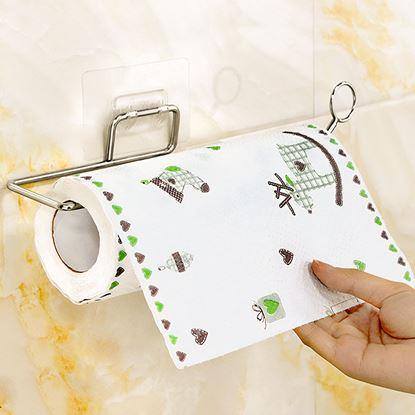 Kép Rozsdamentes, öntapadós papírtörlő tartó