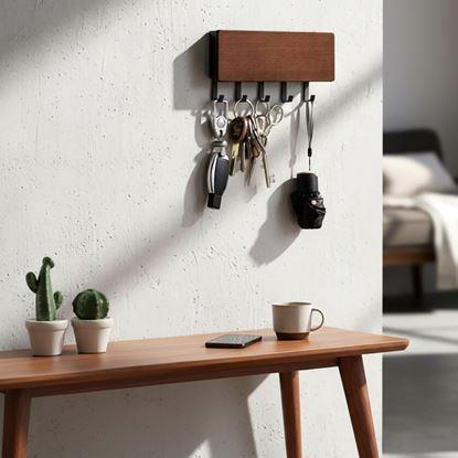 Kép Fa kulcstartó rekesszel