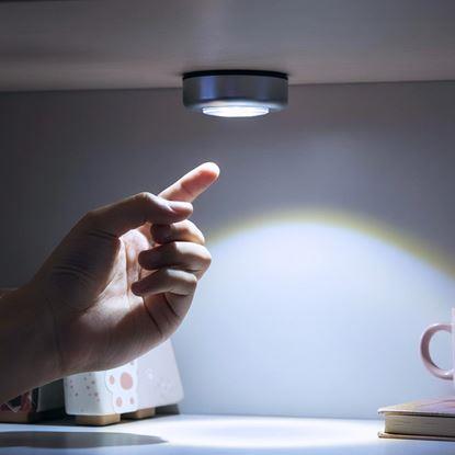 Kép Öntapadós 3 LED-es lámpa, ezüst színű