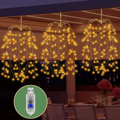 Kép LED függő fényfüzér fűzfaágakkal és USB táplálással