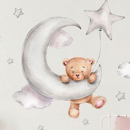 Kép valamiből Fali matricák macival - körömvirággal