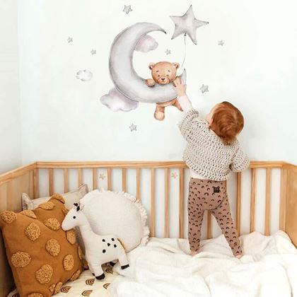 Kép valamiből Fali matricák macival - körömvirággal