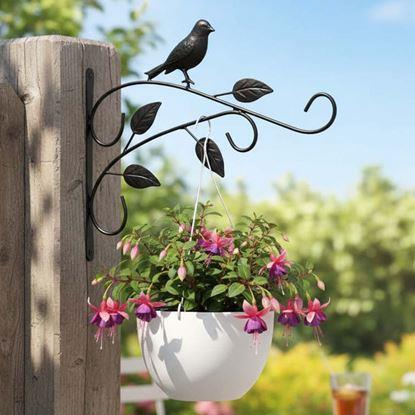 Kép Dekoratív fém tartó függő virágcserepekhez
