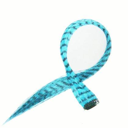 Kép valamiből Színes clip-in hajtincs, 45 cm, mosómedve farok -  kék