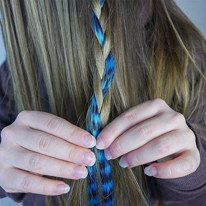 Kép valamiből Színes clip-in hajtincs, 45 cm, mosómedve farok -  kék