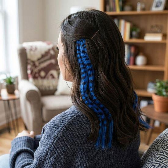 Kép valamiből Színes clip-in hajtincs, 45 cm, mosómedve farok -  kék