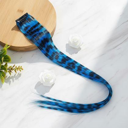 Kép valamiből Színes clip-in hajtincs, 45 cm, mosómedve farok -  kék