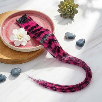 Kép valamiből Színes clip-in hajtincs, 45 cm, mosómedve farok -  rózsaszín