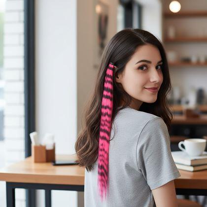 Kép valamiből Színes clip-in hajtincs, 45 cm, mosómedve farok -  kék