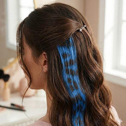 Kép valamiből Színes clip-in hajtincs, 45 cm, mosómedve farok -  kék