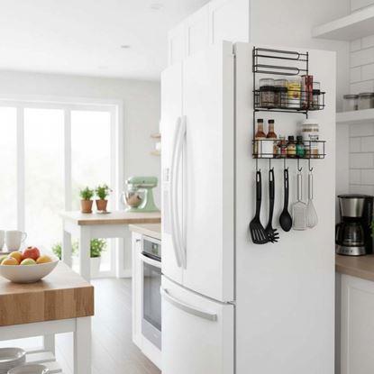 Kép Fekete hűtőszekrény fém szervező