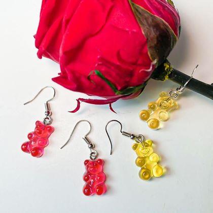 Kép valamiből Gumimaci fülbevaló  -  sárga