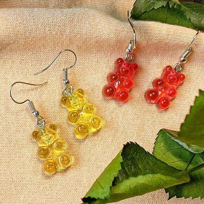 Kép valamiből Gumimaci fülbevaló  -  sárga