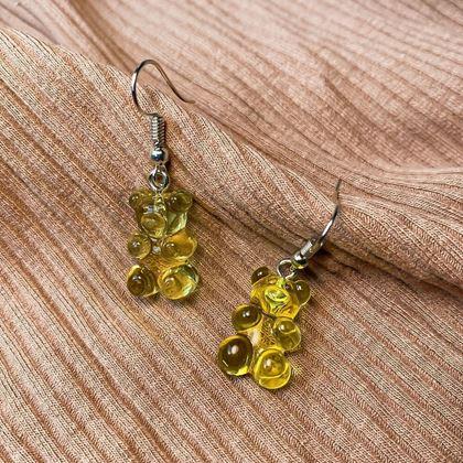 Kép valamiből Gumimaci fülbevaló  -  sárga