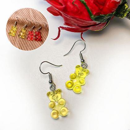 Kép valamiből Gumimaci fülbevaló  -  sárga