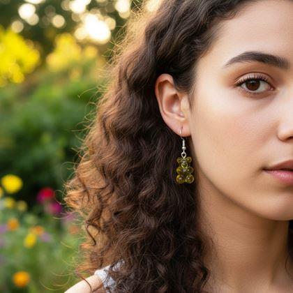 Kép valamiből Gumimaci fülbevaló  -  sárga