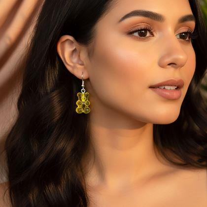 Kép valamiből Gumimaci fülbevaló  -  sárga