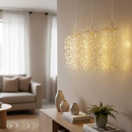 Kép valamiből LED függő fényfüzér fűzfaágakkal és USB táplálással