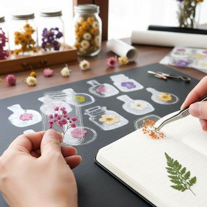 Kép valamiből DIY herbárium - szárított virág matricák