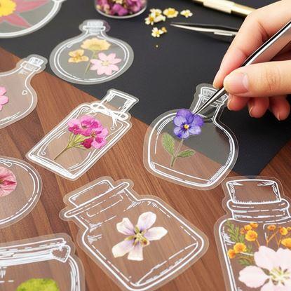 Kép DIY herbárium - szárított virág matricák