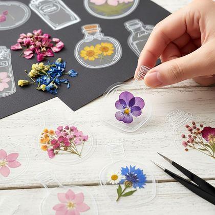 Kép valamiből DIY herbárium - szárított virág matricák