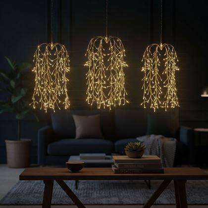 Kép valamiből LED függő fényfüzér fűzfaágakkal és USB táplálással