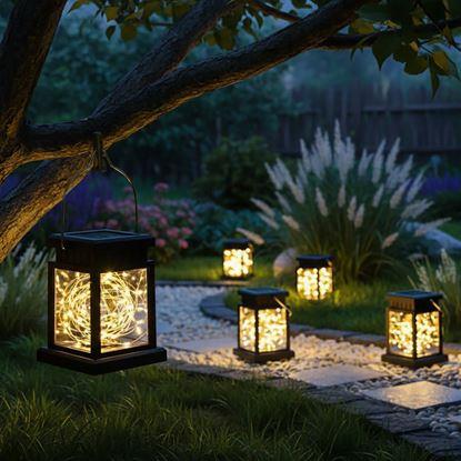 Kép LED napelemes akasztós lámpás