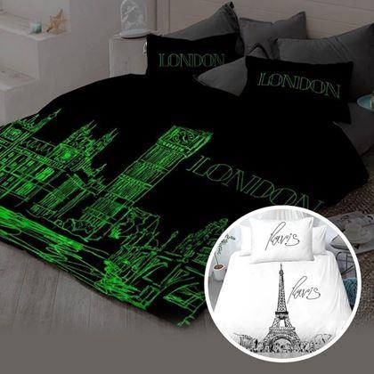 Kép valamiből Pamut ágynemű, mely sötétben világít - London, Paris