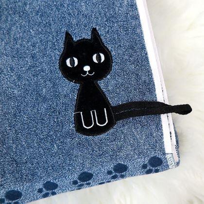 Kép valamiből Cicás törölköző 50x25 cm  -  kék