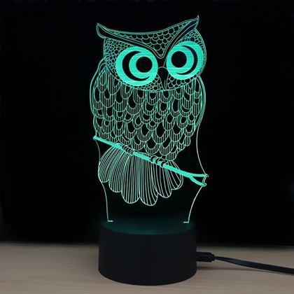Kép valamiből Lámpa 3D illúzióval  - s lámpa – bagoly
