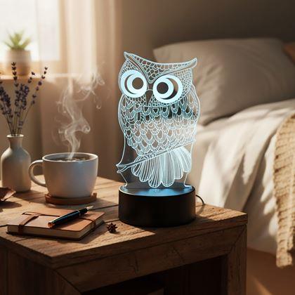 Kép valamiből Lámpa 3D illúzióval  - s lámpa – bagoly