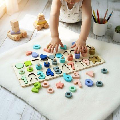 Kép valamiből Fa puzzle – számok, formák, számolás