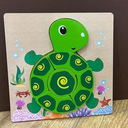 Kép valamiből Fa puzzle kicsiknek  -  teknősbéka
