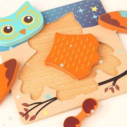 Kép valamiből Fa puzzle kicsiknek  -  bagoly