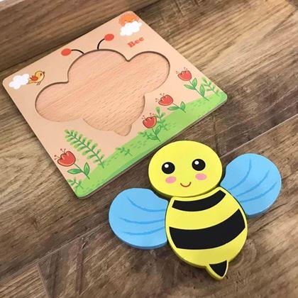 Kép valamiből Fa puzzle kicsiknek  -  méhecske