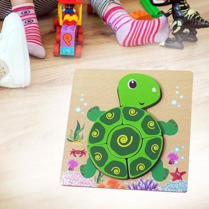 Kép valamiből Fa puzzle kicsiknek  -  teknősbéka
