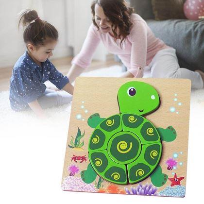 Kép valamiből Fa puzzle kicsiknek  -  teknősbéka