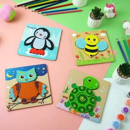 Kép valamiből Fa puzzle kicsiknek  -  méhecske