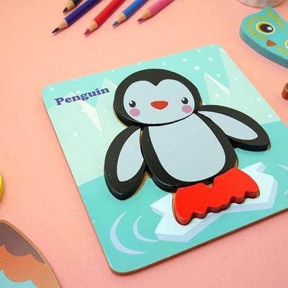 Kép valamiből Fa puzzle kicsiknek  -  pingvin