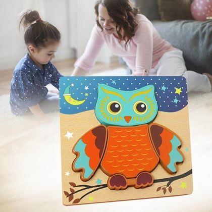 Kép valamiből Fa puzzle kicsiknek  -  bagoly
