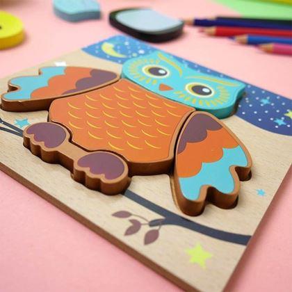 Kép valamiből Fa puzzle kicsiknek  -  bagoly
