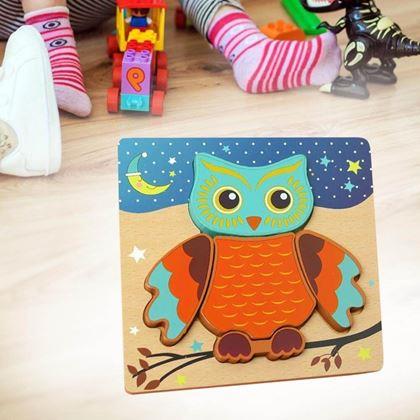 Kép valamiből Fa puzzle kicsiknek  -  bagoly
