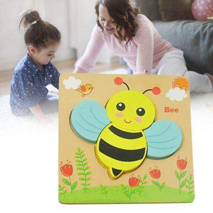 Kép valamiből Fa puzzle kicsiknek  -  méhecske
