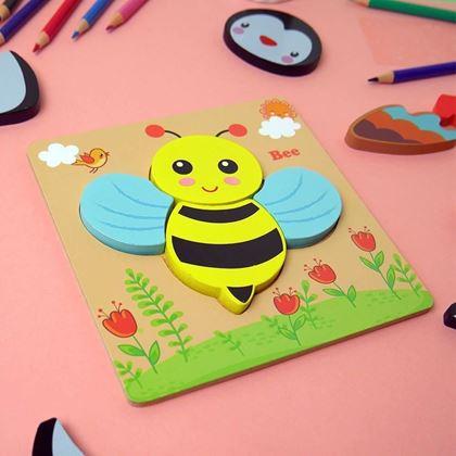 Kép valamiből Fa puzzle kicsiknek  -  méhecske