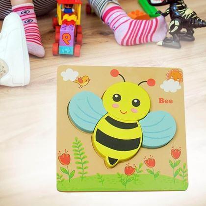 Kép valamiből Fa puzzle kicsiknek  -  méhecske