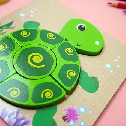 Kép valamiből Fa puzzle kicsiknek  -  teknősbéka