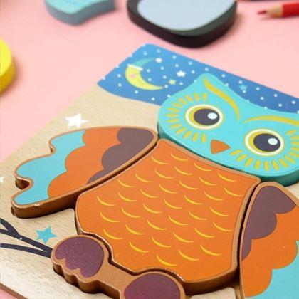 Kép valamiből Fa puzzle kicsiknek  -  bagoly