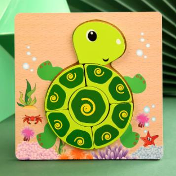Kép valamiből Fa puzzle kicsiknek  -  teknősbéka