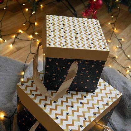 Kép valamiből Ajándékdoboz 15 cm  - csillagok